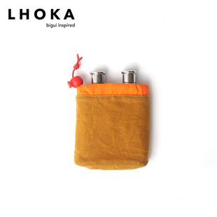 LHOKAboldDUO双分酒壶分享便携户外不锈钢烈酒威士忌手工布套