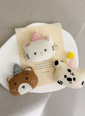 可爱卡通布艺小动物小猫咪小熊手工配件DIY服装辅料围巾帽子配饰