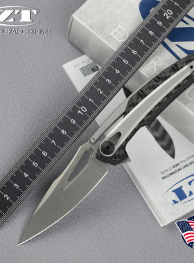 美国进口正品ZT零误差0990户外碳纤维柄野营防身装备粉末钢折叠刀