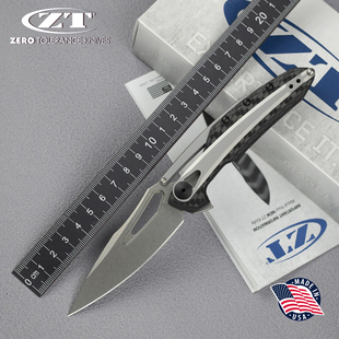 美国进口正品ZT零误差0990户外碳纤维柄野营防身装备粉末钢折叠刀