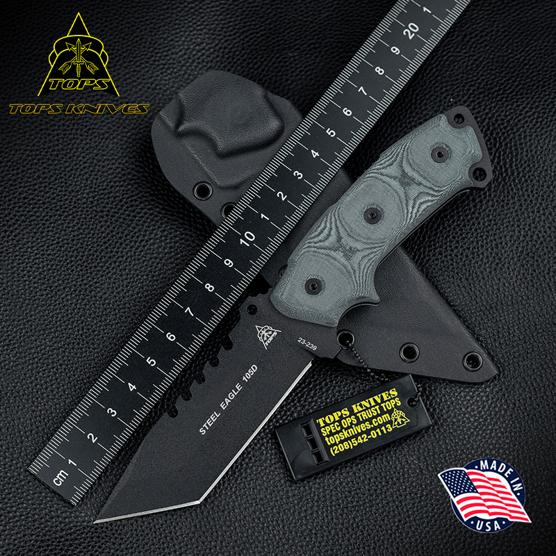 美国进口TOPS托普斯小钢鹰直刀