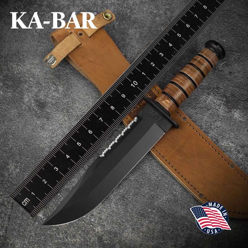 美国进口ka-bar卡巴2217户外多功能战术生存装备丛林野营直刀锋利