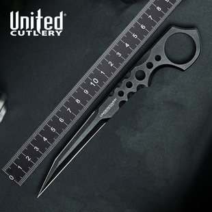美国United Cutlery联合毒刺2户外不锈钢战术野营防卫多功能直刀