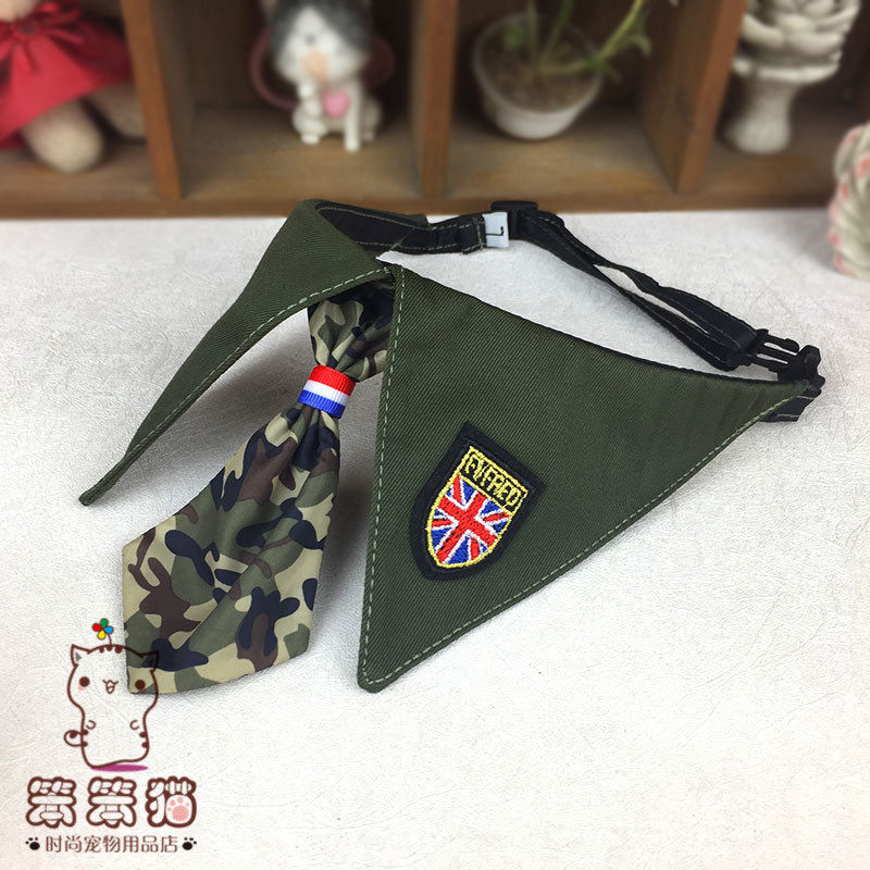 包邮小狗领带手工宠物饰品猫咪围巾狗狗围脖可调节迷彩小型犬领子