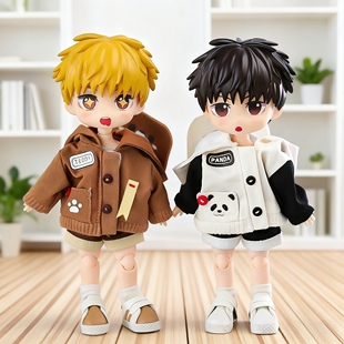 新款ob11娃衣 熊猫卫衣套装 p9 p10 娃衣 小铃铛12分bjd素体衣服