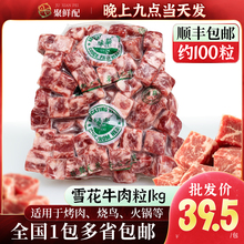 绿泰雪花牛肉粒2斤 进口澳洲和牛牛肉块烧鸟串烤肉串商用烧烤食材