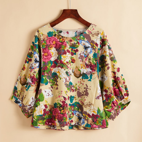 上衣原创t恤棉麻上衣小衫