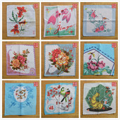 90年代 手帕 怀旧收藏回忆 动物 图案 老虎 动画 老手绢