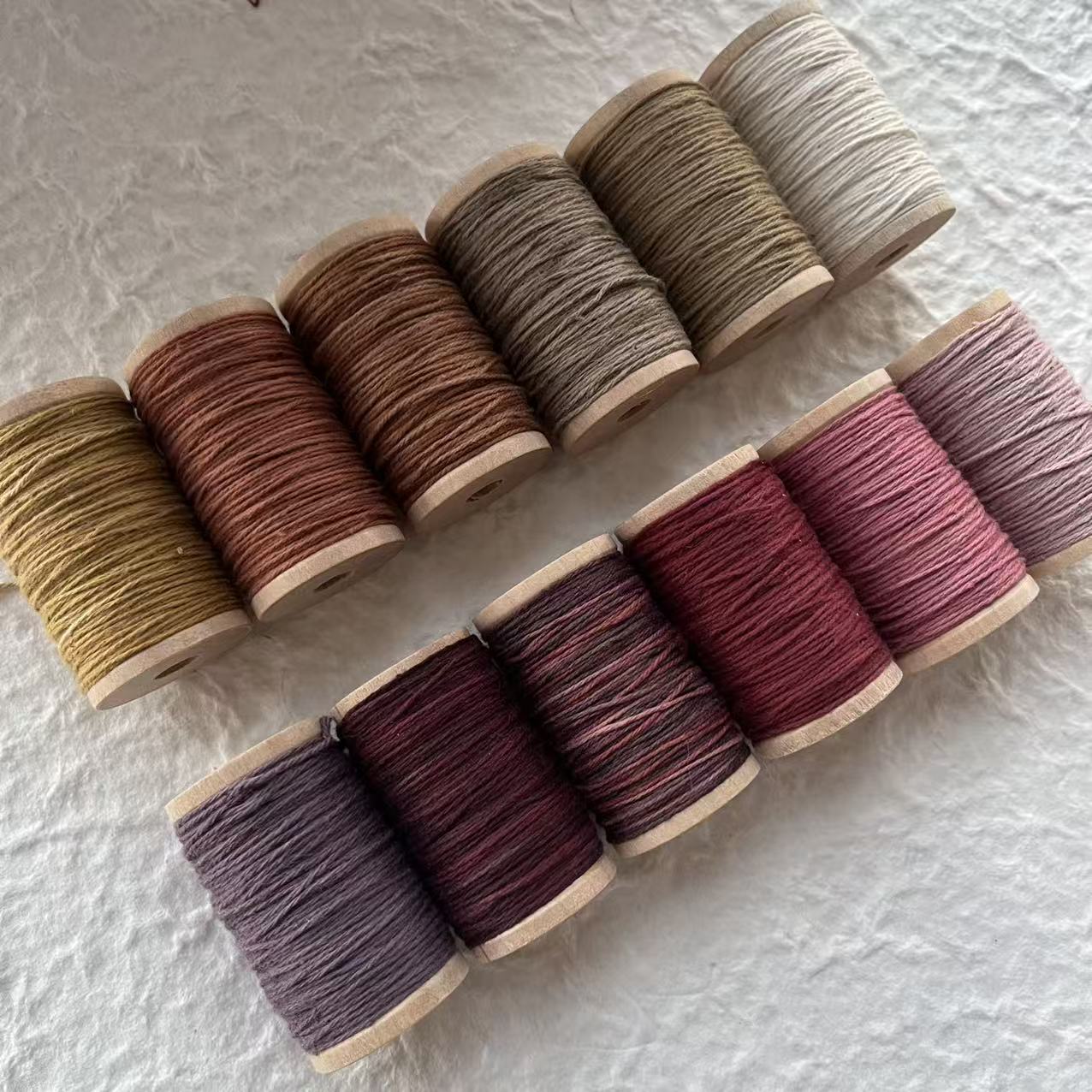 植物染草木染纯棉线刺子绣全棉手染线蓝染渐变线苏木染缝纫手缝线