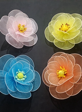 网纱玫瑰花美陈婚庆布置吊挂假花