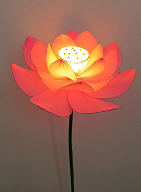 丝网花荷花发光花演出装饰手工花