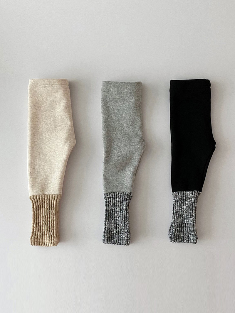 童装韩国秋冬拼接弹力打底裤现货