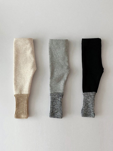 童装韩国秋冬拼接弹力打底裤现货