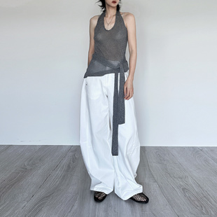 阔腿香蕉弯刀裤 尢系UXI 休闲裤 复古高级感口袋设计伞兵工装 美式