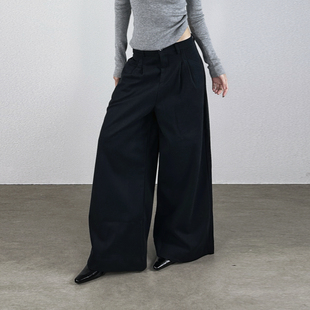女 子松弛感长裤 尢系UXI2025秋冬简约高级感休闲裤 百搭显瘦阔腿裤