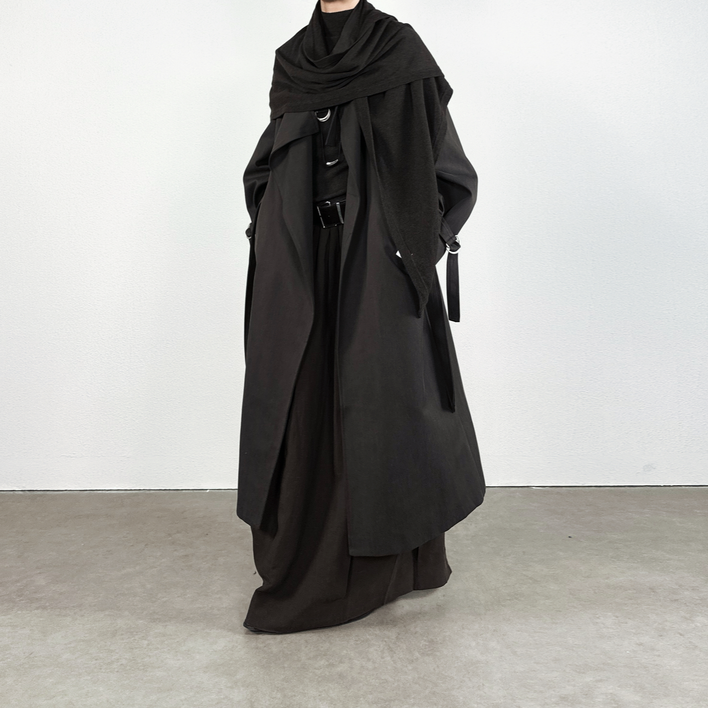 尢系UXI 2025早秋复古设计感小众宽松显瘦长款休闲风衣外套