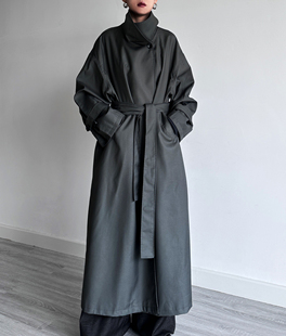 长款 尢系UXI 高级感立领设计宽松显瘦气质款 秋 风衣外套 雾都