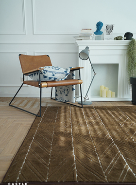 CASTLE GARDEN提花毛绒抗菌海绵复合地毯 麦穗 咖啡/暗红