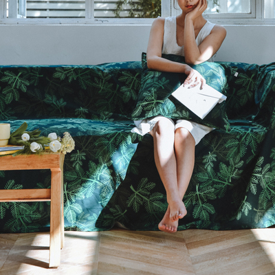 CastleGarden加厚印花单双人三人位万能盖巾全盖沙发盖布 热带夜