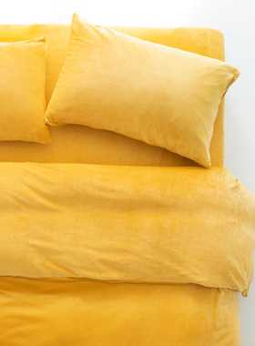 CASTLE GARDEN高密重磅婴儿绒床品单件被套/床笠/枕套 蜜黄 燕麦