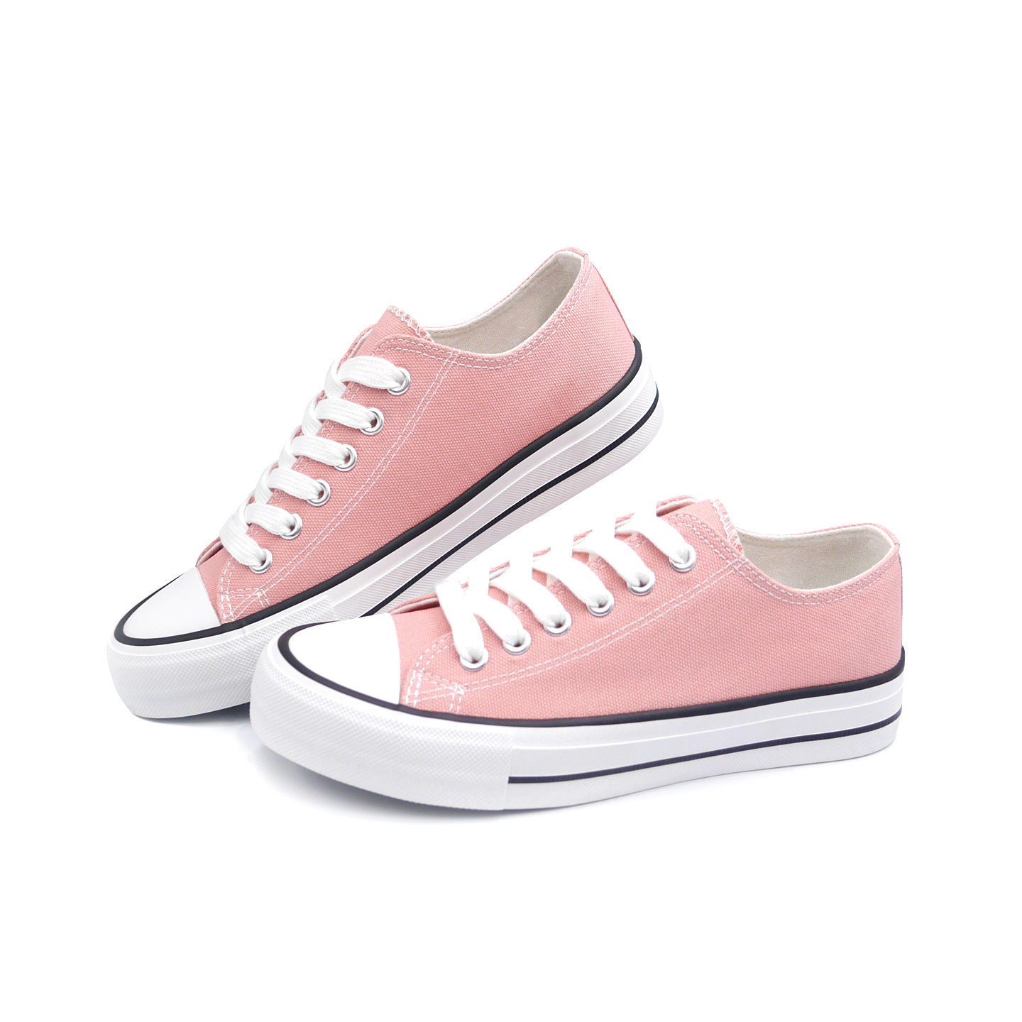 粉色时尚ins风帆布鞋女低帮百搭透气新款潮流大码女鞋巨好看板鞋,女鞋,帆布鞋,淘宝优惠券,粉丝福利购,淘宝优惠卷