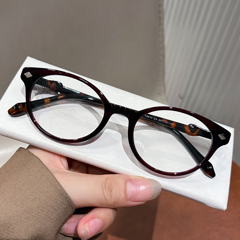 韩版玳瑁椭圆眼镜近视女可配高度数书呆子超轻豹纹防蓝光眼睛框架