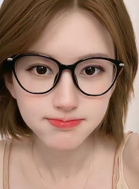 赵露思同款复古猫眼黑框眼镜女潮