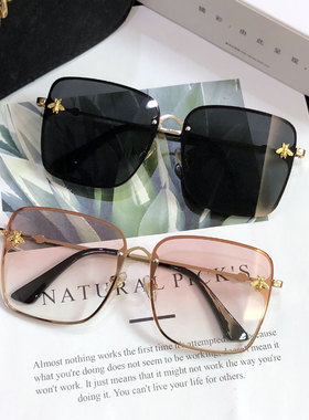 大脸网红街拍蜜蜂渐变太阳眼镜