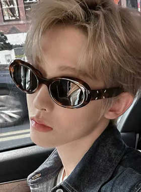 墨镜防紫外线椭圆猫眼街拍痞帅男