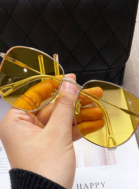 秋冬墨镜女2023年夏季透明黄色眼镜女韩版潮个性简约方形网红ins