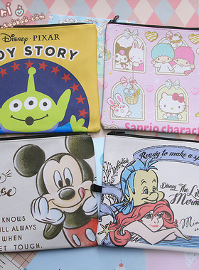 日单新款。玩具总动员米奇米妮美人鱼可爱双面手拿包IPAD包