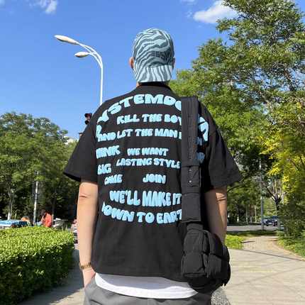 SSTD春夏新品killtheboy320克重发泡印花美式休闲短袖重磅纯棉t恤