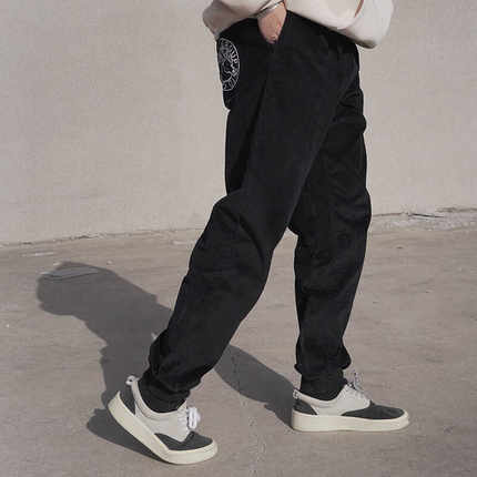 SSTD秋冬男黑色休闲裤新品潮流百搭灯芯绒显瘦束脚裤加肥男裤胖子