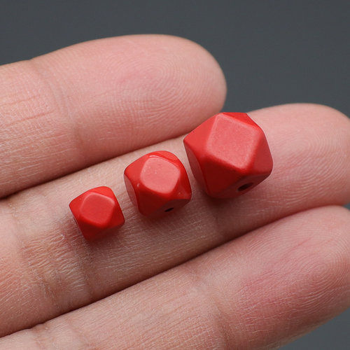 高含量朱砂吊坠挂件切面珠