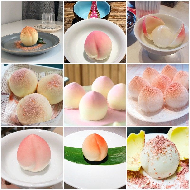 8连桃子模具抖音同款奶冻立体仙桃慕斯磨具水果手工点心布丁甜品