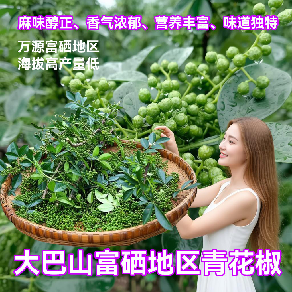四川大巴山野生新鲜青花椒现摘现发特麻九叶青保鲜真空装调味当季
