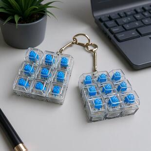 按压解压玩具钥匙挂件机械键盘试轴器方糖按压有声减压神器捏捏乐