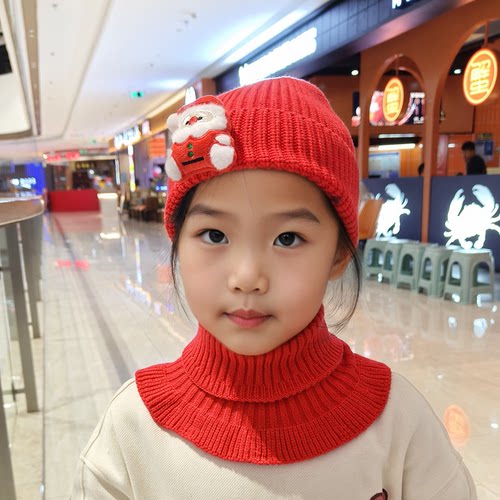 儿童保暖围脖两件套针织套装