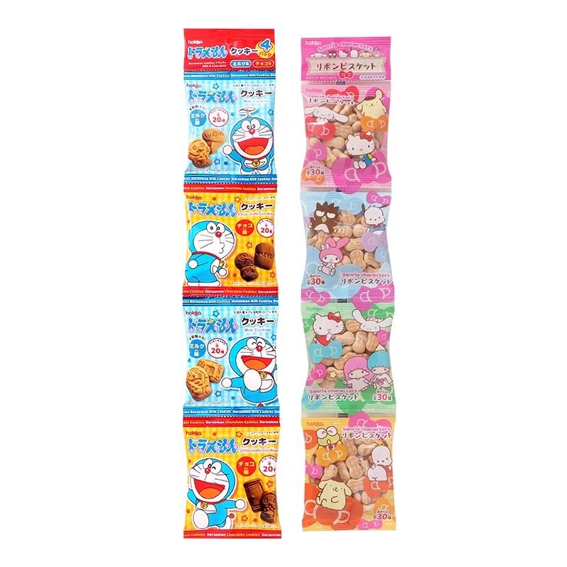 日本进口零食北陆哆啦A梦卡通小饼干四连包三丽欧联名儿童节礼物