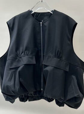 店艾诺丝2025早秋新款时尚百搭宽松显瘦无袖马甲上衣女AR153019