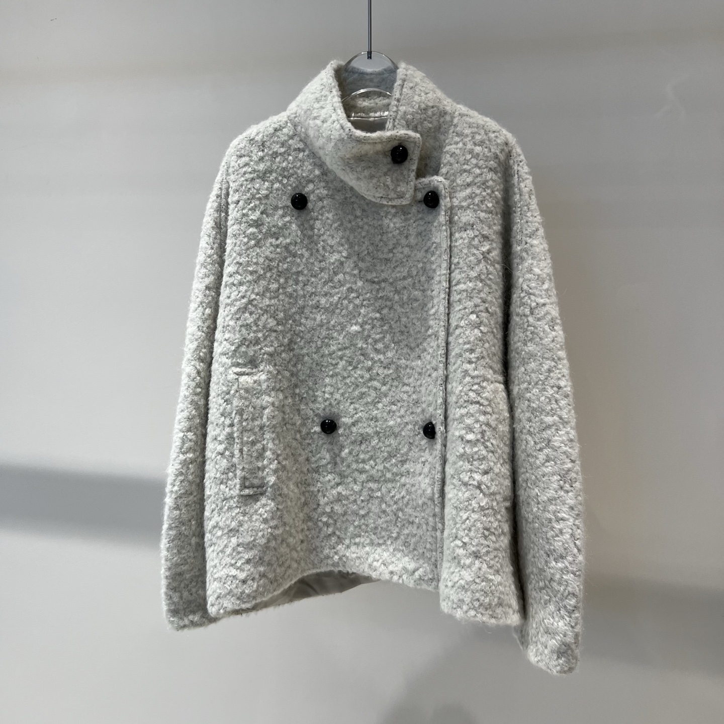 百搭宽松显瘦立领短款毛外套女