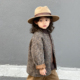 美心童品高档小香风礼帽法式 女童爵士帽质感羊毛呢巴拿马帽亲子款