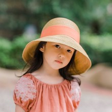 儿童防晒帽子遮脸防紫外线女童草帽大帽檐渔夫帽盆帽宝宝太阳帽夏