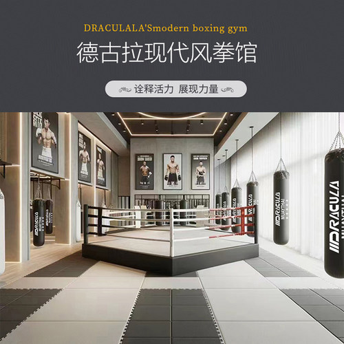 DRACULA拳馆展馆店铺装修方案 散打搏击拳击定制现代轻奢风主题