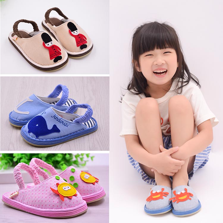 Pantoufles enfants en coton pour printemps - semelle tendon - Ref 986290 Image 1