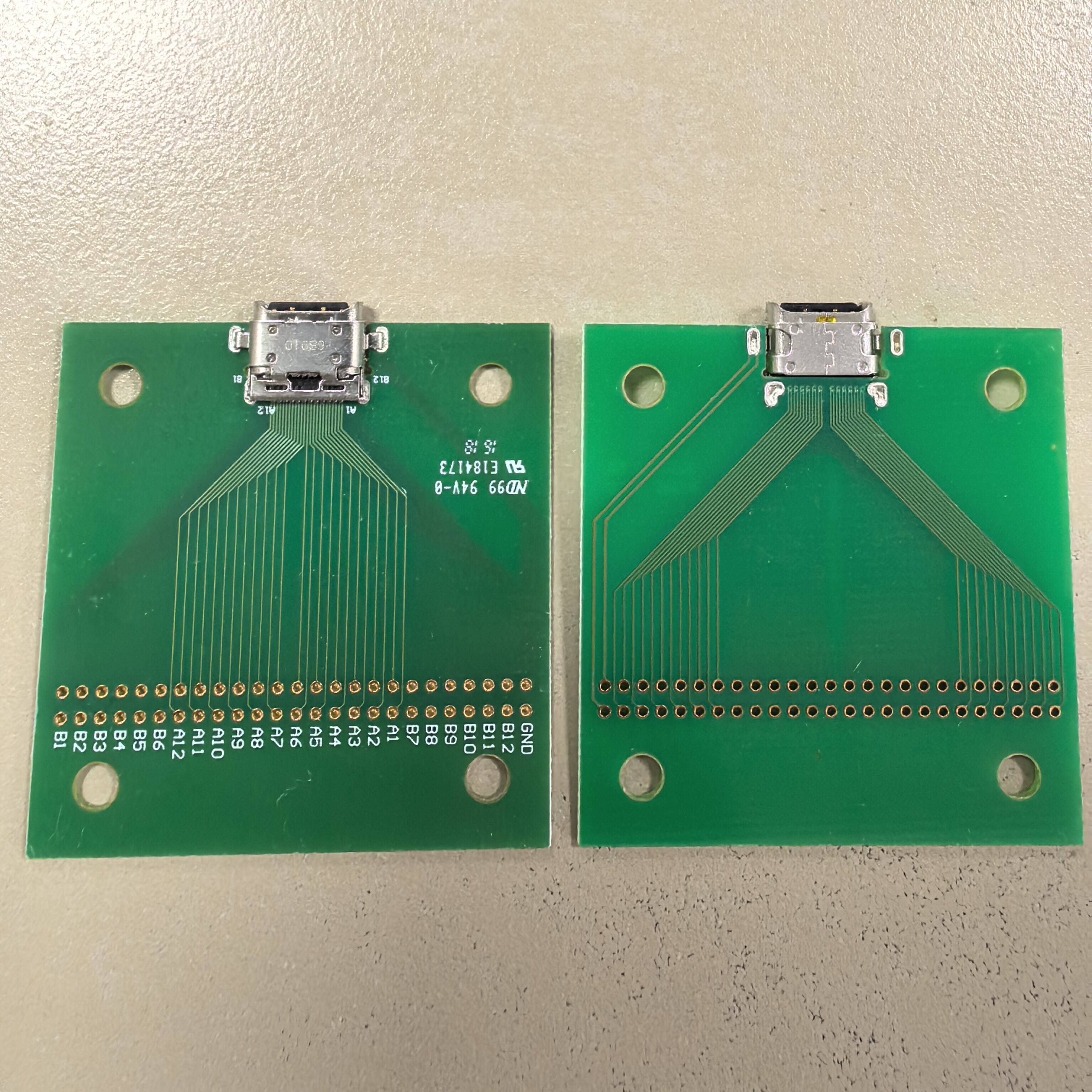 TYPE-C测试板 沉板1.12 2*12P此尾插适用于华为P9等 用于开发测试