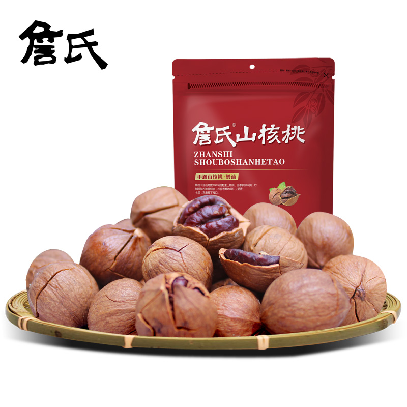 【詹氏_手剥山核桃405g】袋装清淡奶油味偏原味小胡桃坚果零食