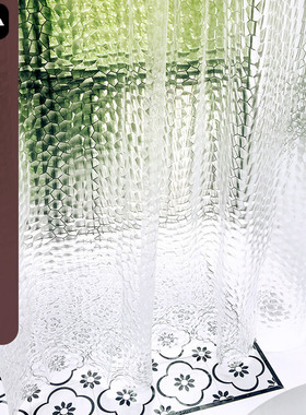 默玛EVA浴帘防水加厚防霉卫生间3D水立方浴室帘套装隔断清新帘布