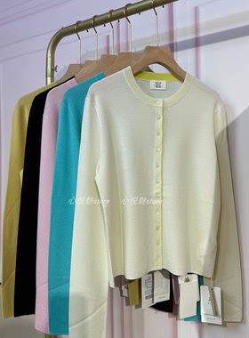 J家 美丽奴羊毛18针四平针圆领软糯百搭针织开衫小外套76266