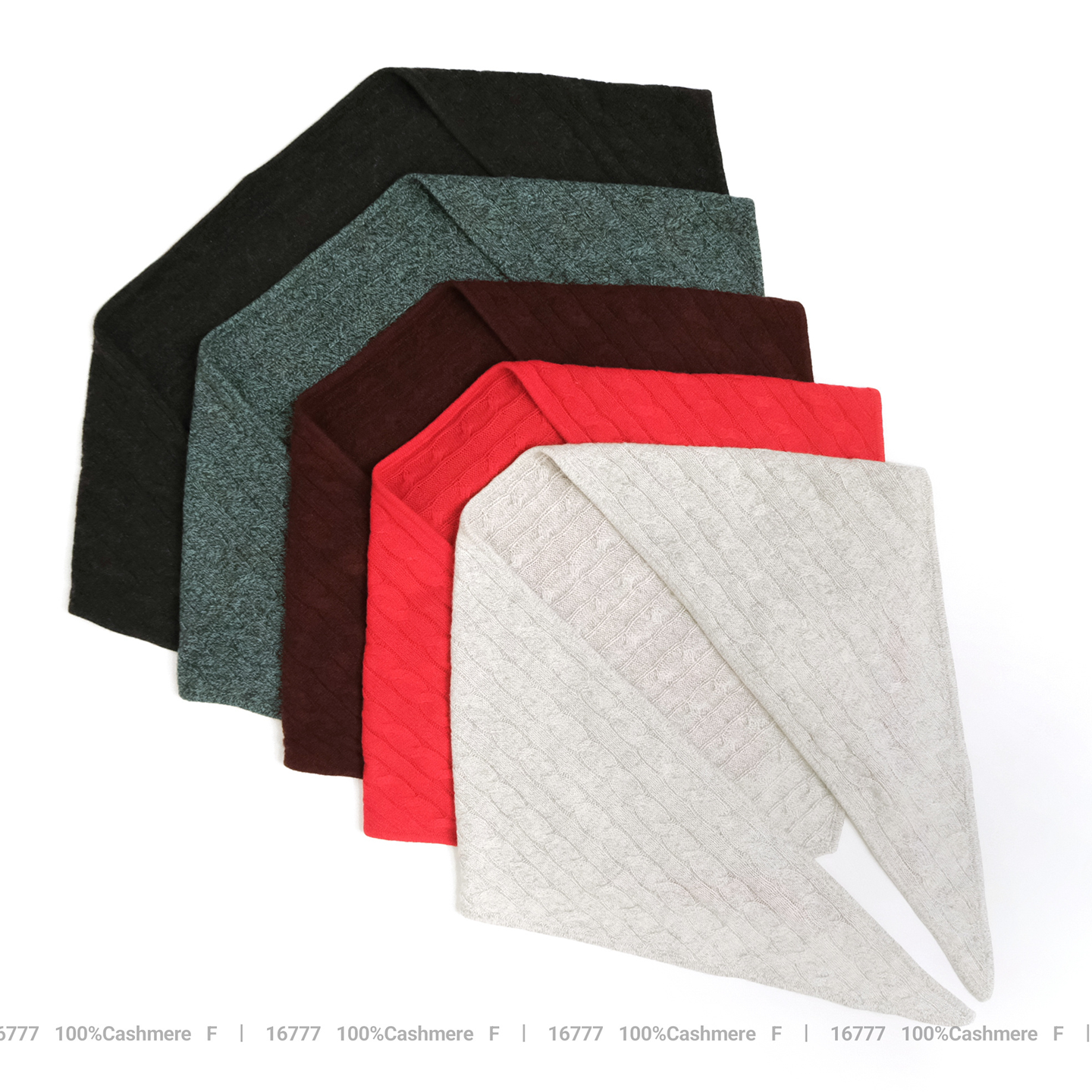 J家 3股26支1条毛7针山羊绒时尚柔软麻花保暖围巾披肩16777